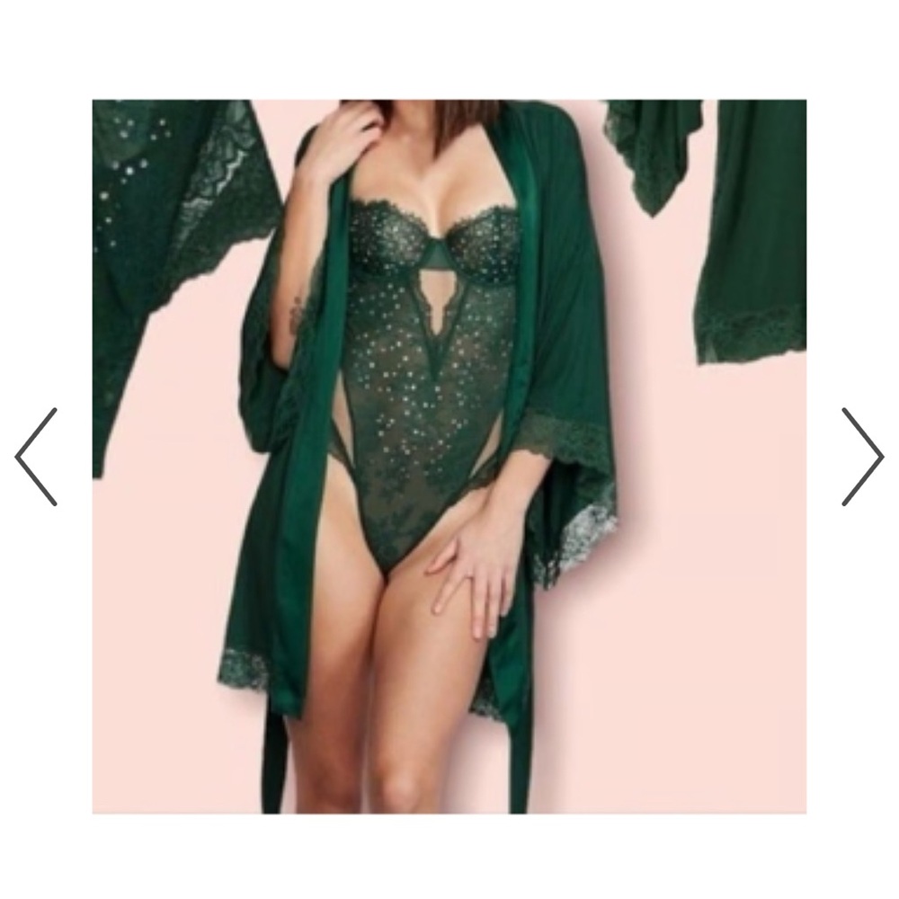 NWOT Victorias Secret Embellished All Lace Hunter Green
